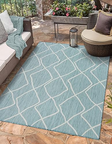 Miniatura 4 de Adiva Rugs - Alfombra para interior y exterior, tapete fácil de limpiar, resistente a la intemperie y las manchas, para comedor, patio, terraza,
