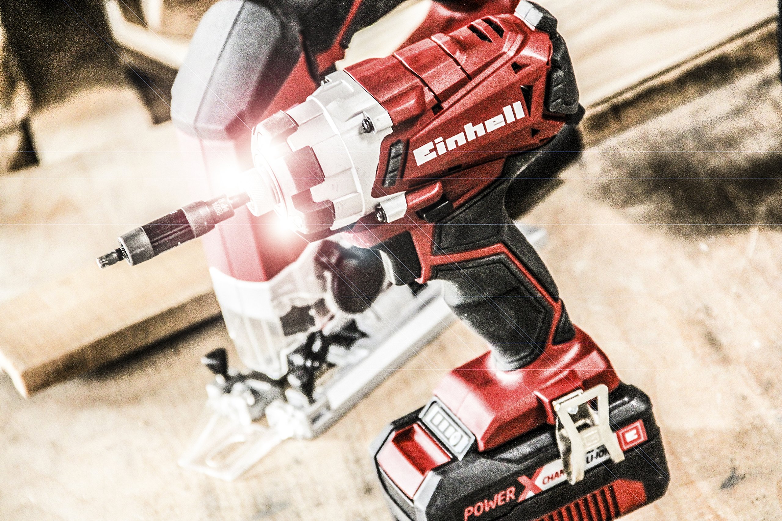 Einhell 4510020 Te-Ci 18 Li Kit Avvitatore a Impulsi a Batteria, Power X-Change (Ioni di Litio, 140 Nm, 3 Luci LED, Valigetta), 18V, Con Batteria Da 1.5Ah e Caricabatteria