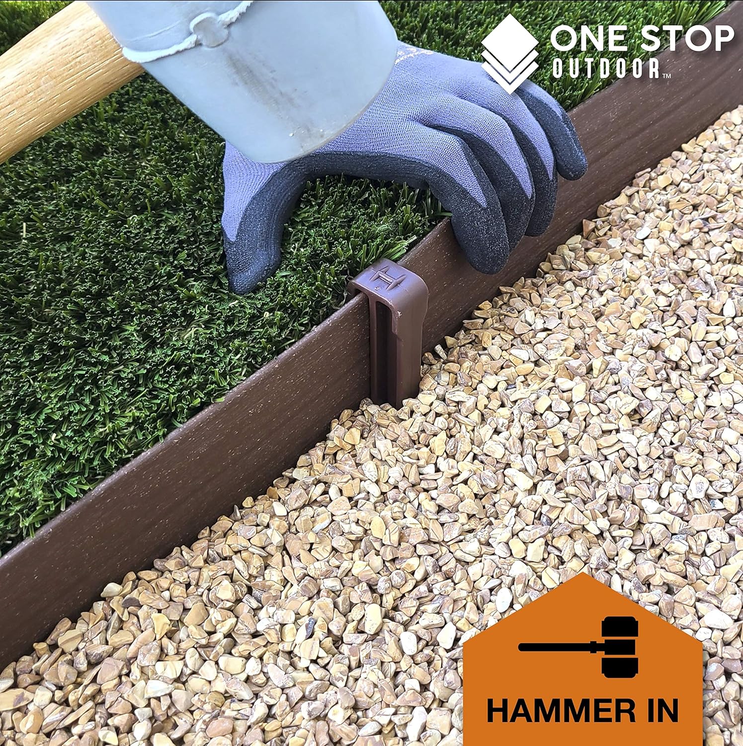 One Stop Outdoor (50 Pack) Brown 10″ Inch Heavy Duty Plastic Landscape