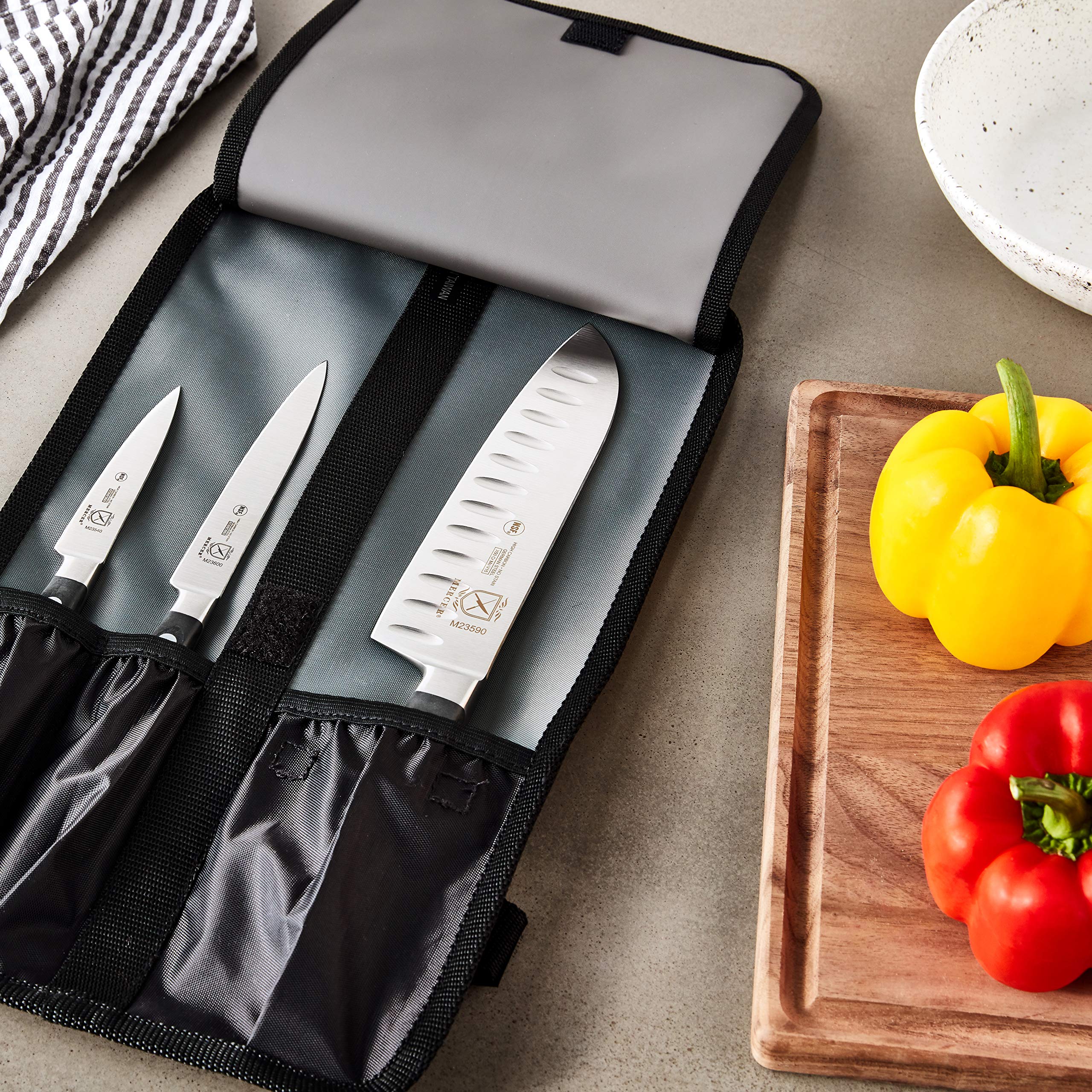Mercer Culinary Set 6 Coltelli In Acciaio Forgiato Con Blocco In Vetro – Serie Renaissance – Acciaio Tedesco, Manico Ergo, Per Chef E Appassionati
