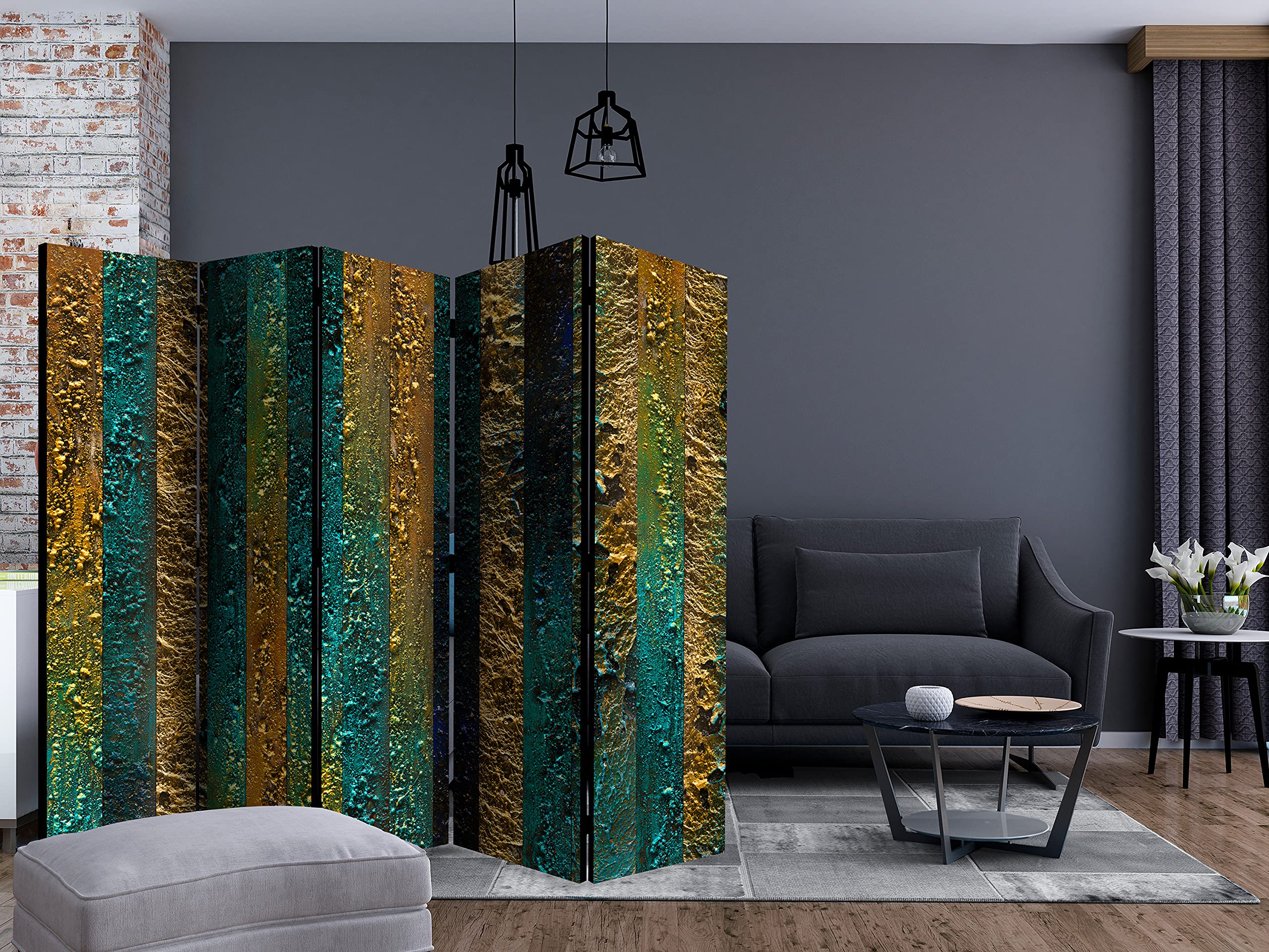 murando - Paravent Décoratif Intérieur à Deux Côtés, Abstrait, 225x172 cm