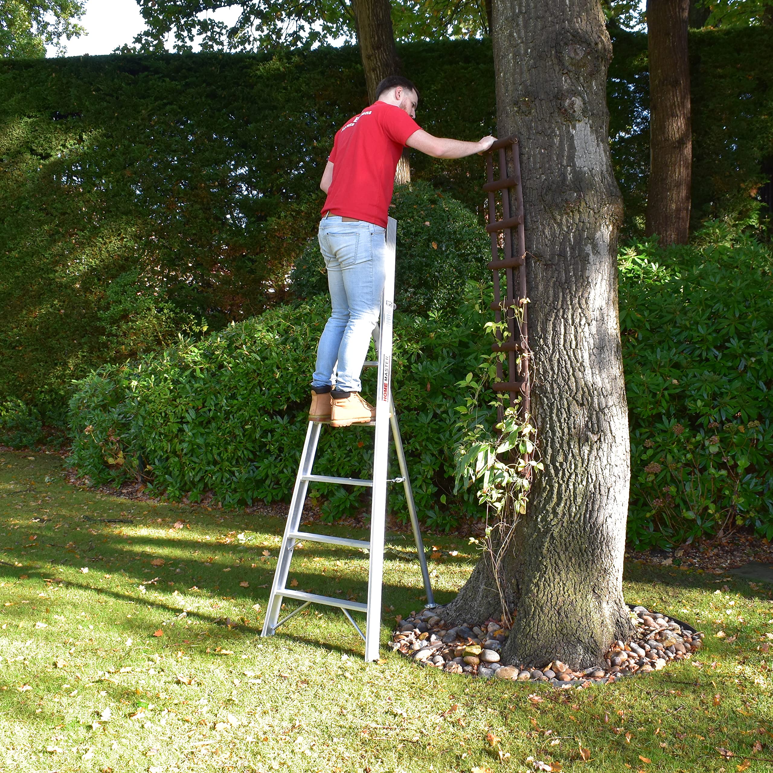 Scala fissa a treppiede Home Master® | Scala da giardino/frutteto | Struttura in alluminio | Scala pieghevole | Portata 100 kg (2.13m, 6)