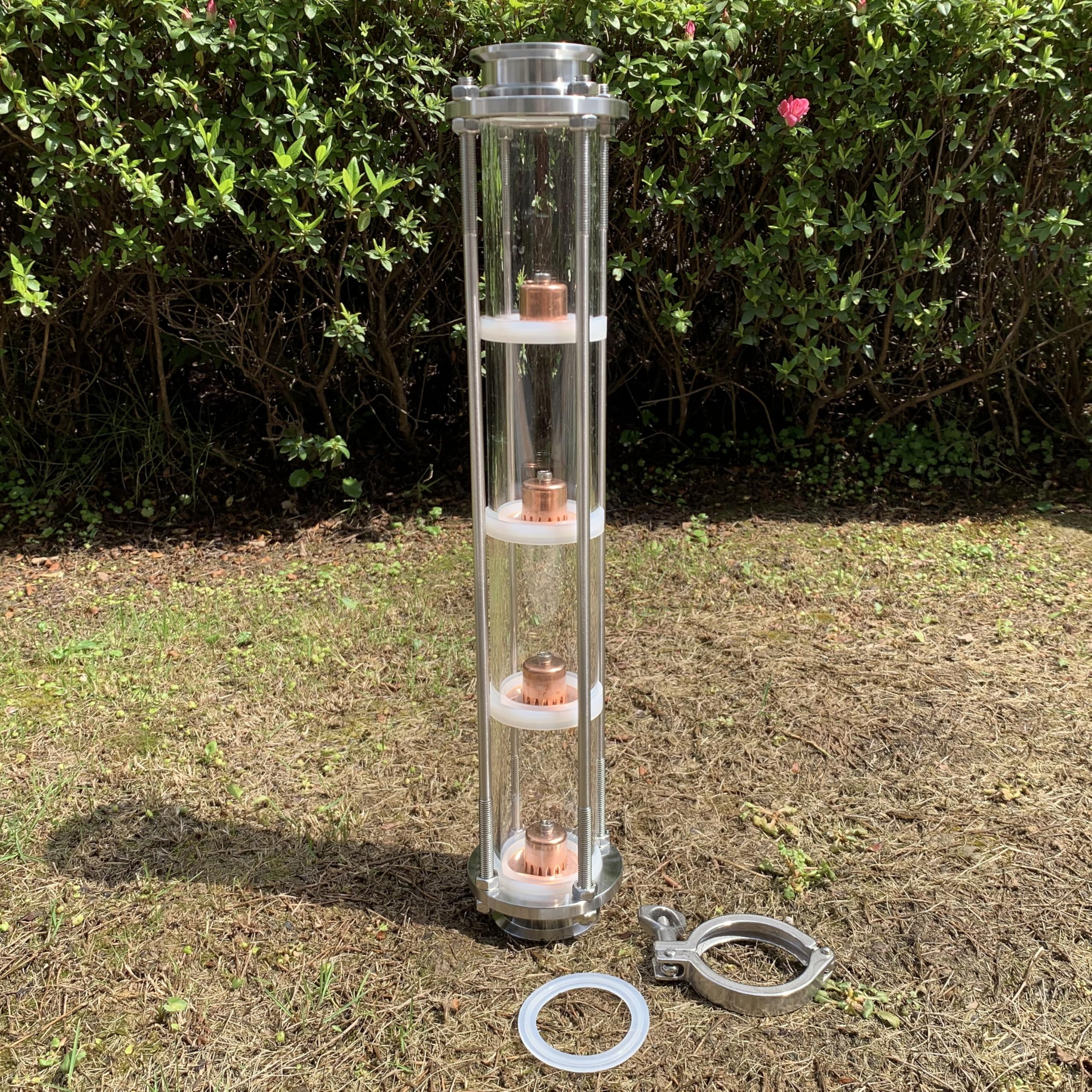 Columna fija de reflujo de vidrio de 4 placas de 5 cm