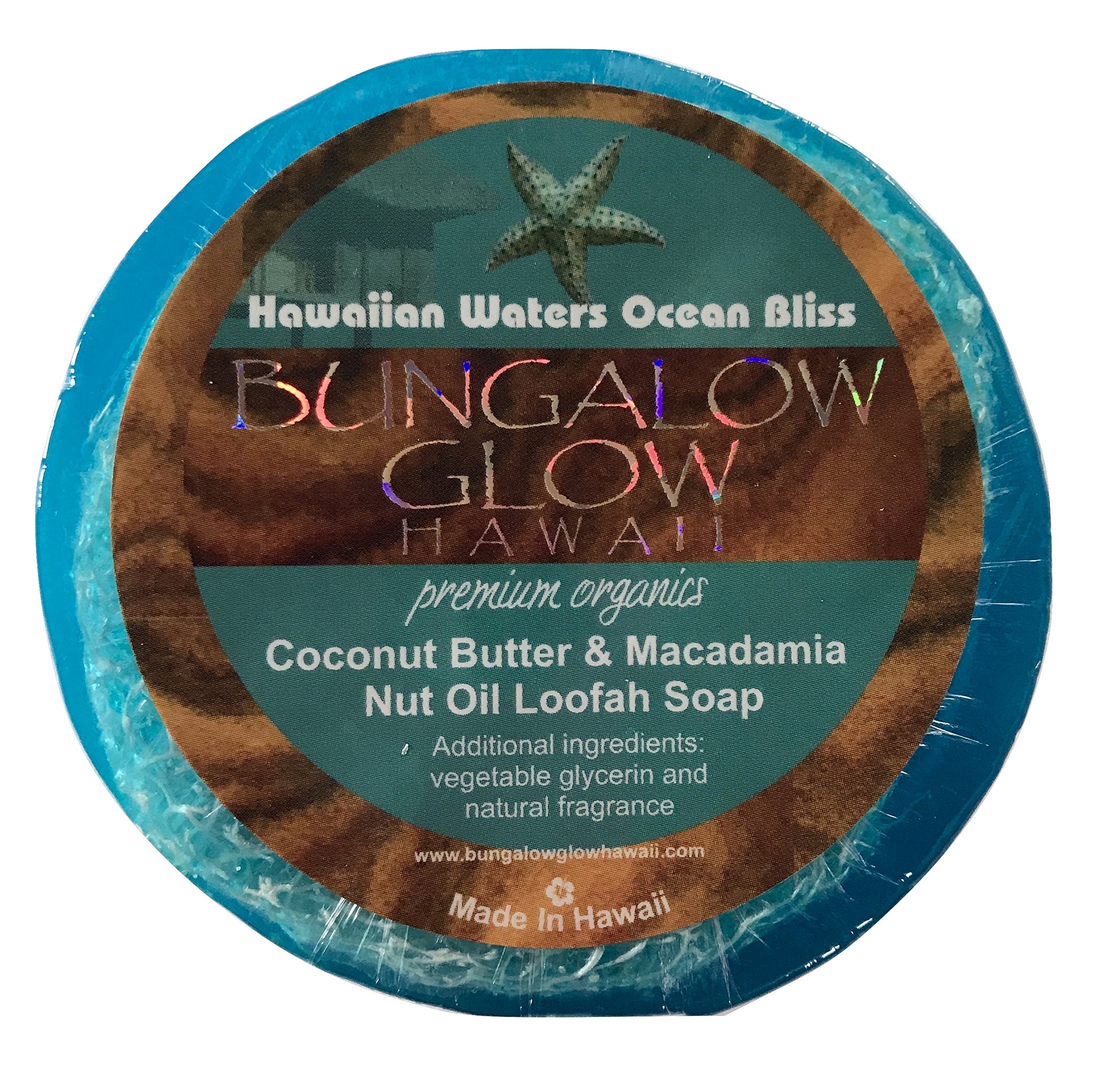 Bubble Shack Hawaii Bungalow Glow Coco Loofah Soap (Hawaiian Waters Ocean Bliss)