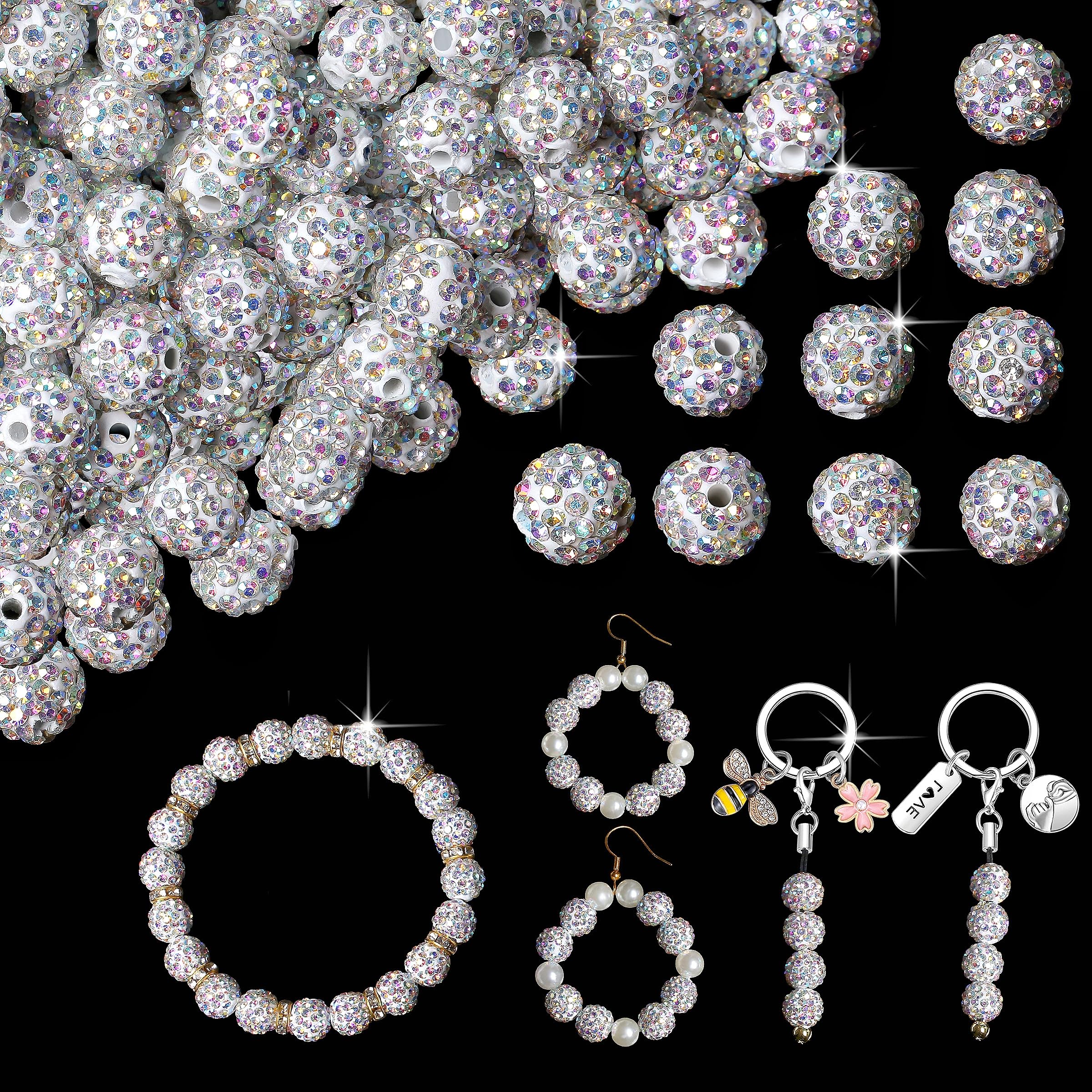 100 Stück AB-Strassperlen, 10 Mm – Für Schmuck, Armbänder, Halsketten – Glitzernde Kristall-Ton-Perlen