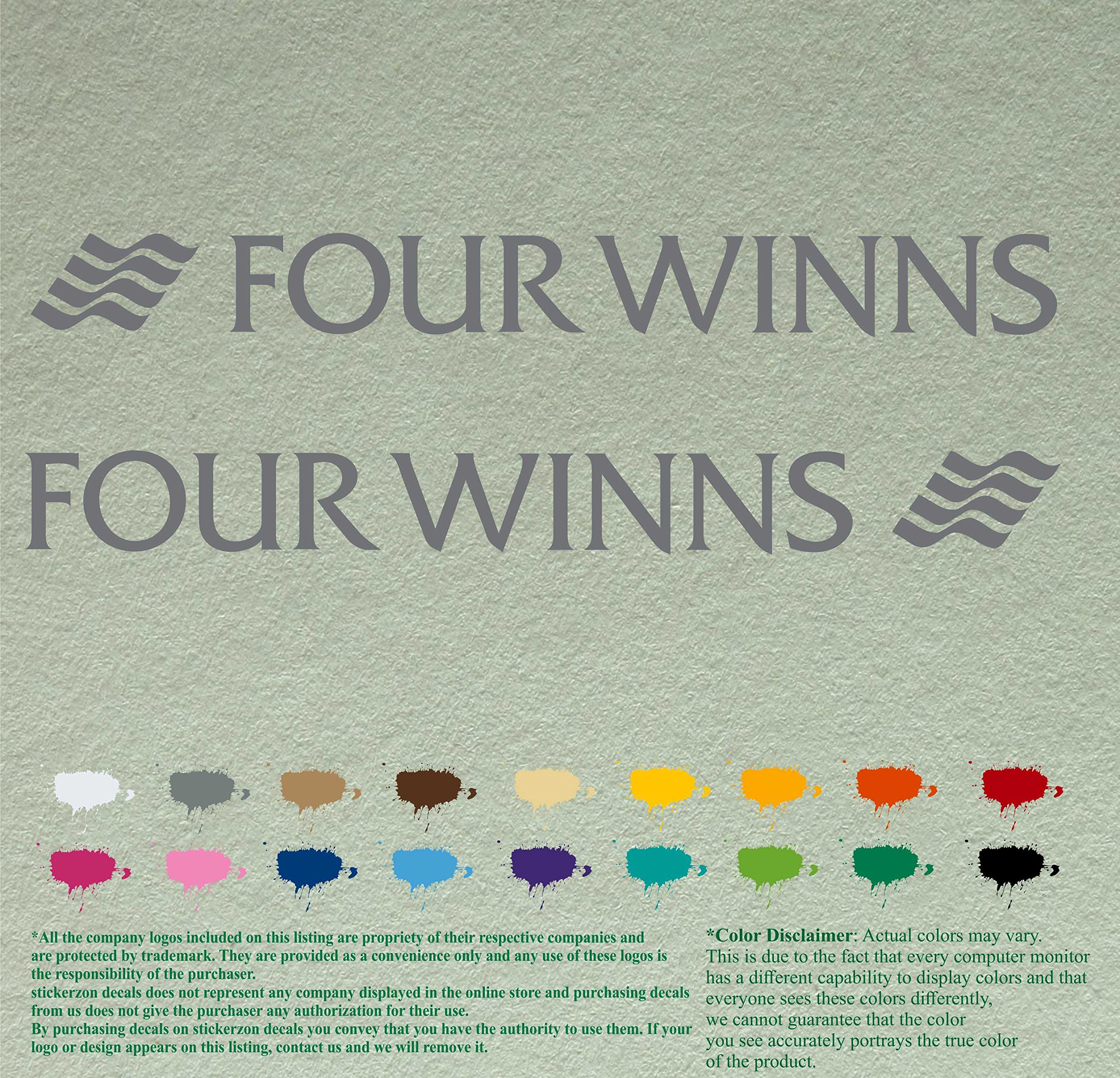 Pair of Four Winns Boats Compatible Replacement Decals Vinyl Stickers Boat Outboard Motor Set of 2 (18