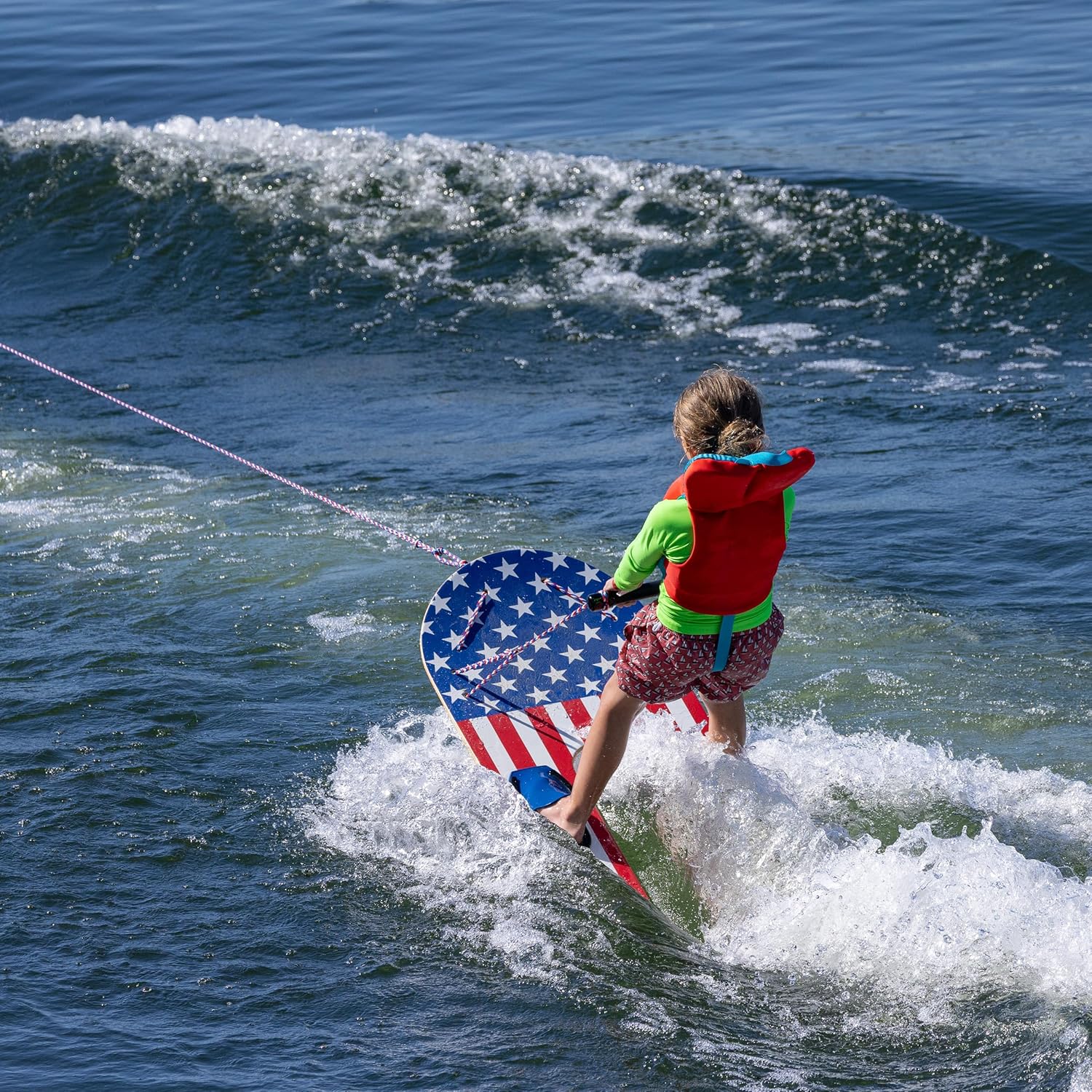 O’Brien Platform Trainer Waterski – 46″ Bamboo U-Platform Beginner with Slip-in Bindings, Trainer Rope & Handle – Ideal for Kids Learning Waterskiing