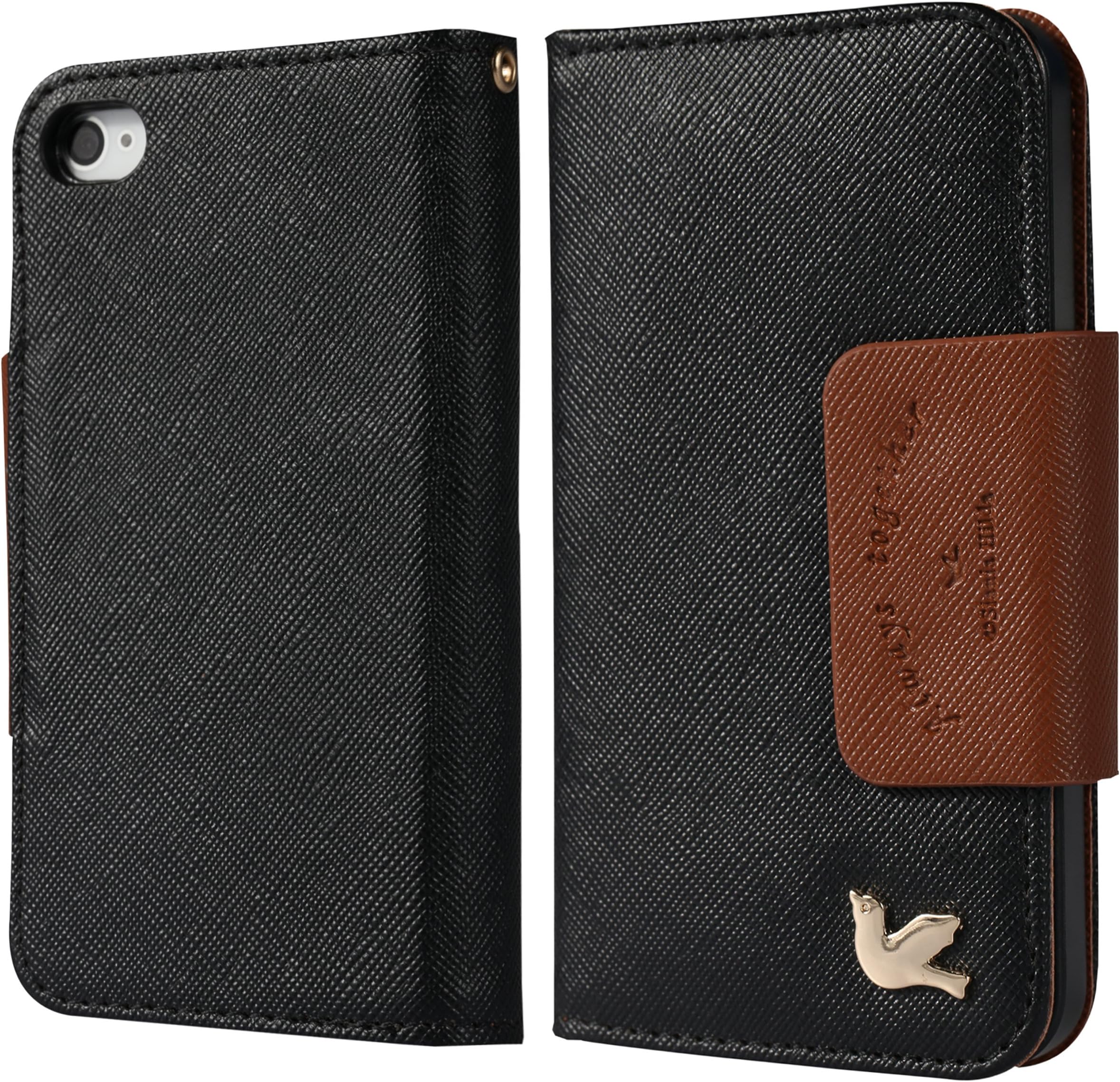 iPhone 4S Case,iPhone 4 Case,by HiLDA,Wallet Case,PU Leather Case,Credit Card Holder,Flip Cover Skin[Black]