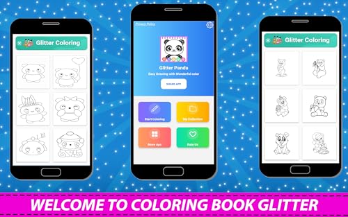 Panda Coloring Book Glitter Pages for Kids