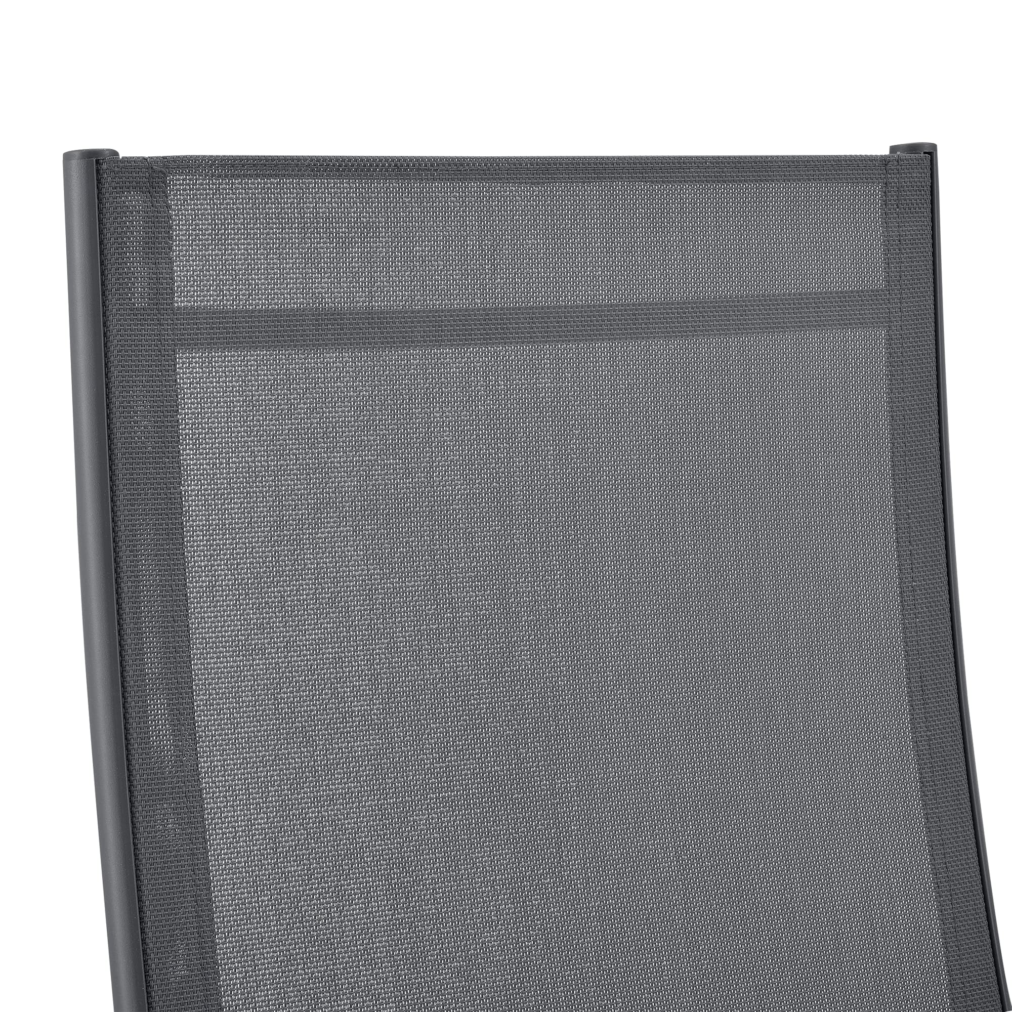 [en.casa] Lot de 2 Chaises de Jardin Fauteuil d'Extérieur Solide Design avec Accoudoirs et Dossier Inclinable Ensemble Résistant aux Intempéries Pliable Balcon Terasse Acier Polyester Gris Foncé