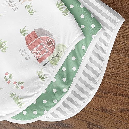 Miniatura 5 de Sweet Jojo Designs Paños absorbentes para eructos de animales de granja para bebé, recién nacido, gris, rojo, blanco y negro, verde, acuarela,