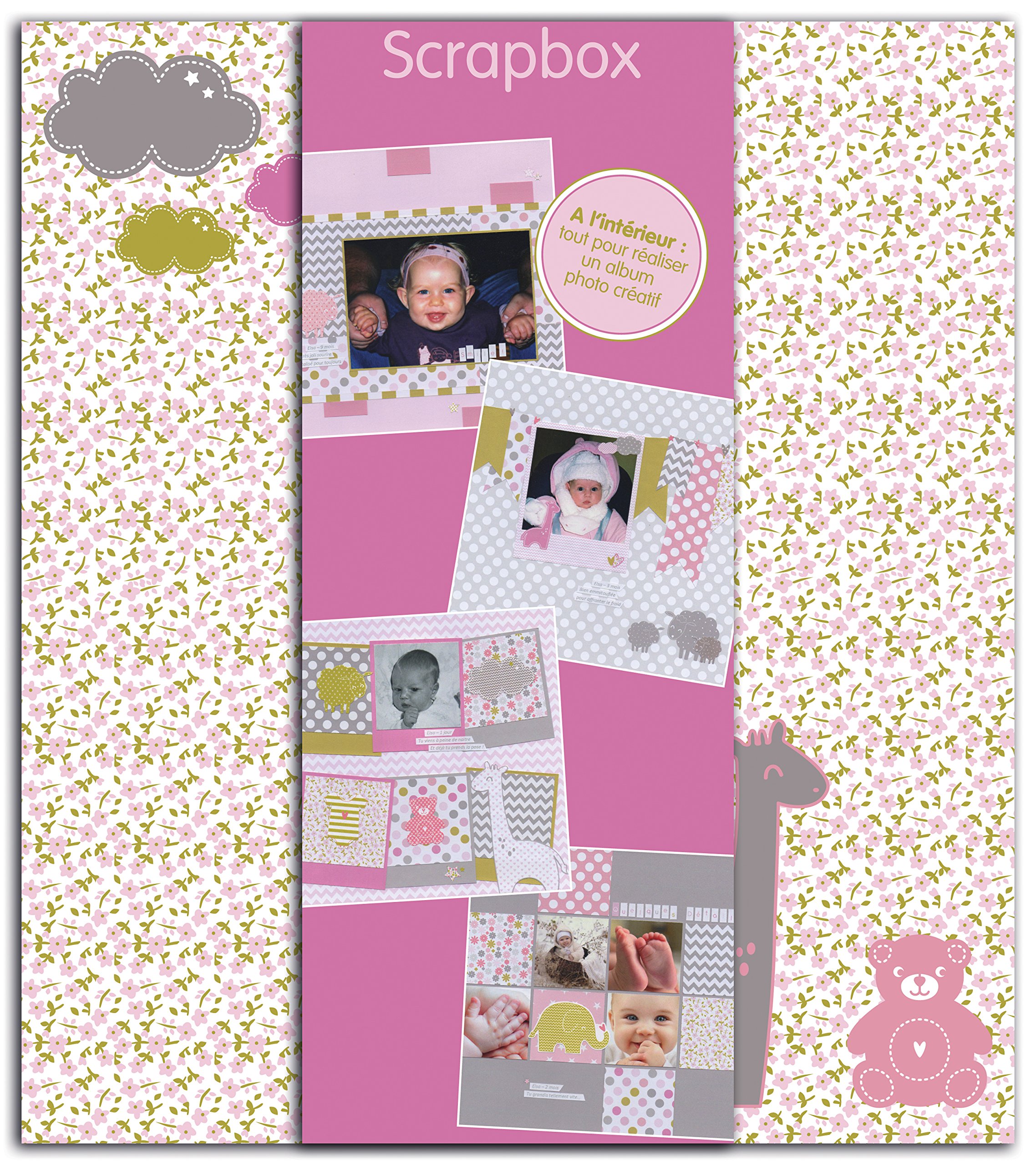 DRAEGER PARIS 1886 Toga KT72 Birth Scrapbooking Scrapbox Kit, Other, Pink, 23 x 26 x 5 cm