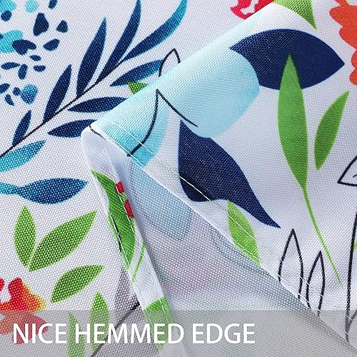 Miniatura 10 de LUSHVIDA Mantel redondo de Navidad de 60 pulgadas, diseño de cinta de acebo lavable, resistente a las arrugas, para Navidad, reuniones familiares,