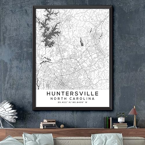Miniatura 2 de Mapa de Huntersville, Carolina del Norte, Light 2 (24x36)