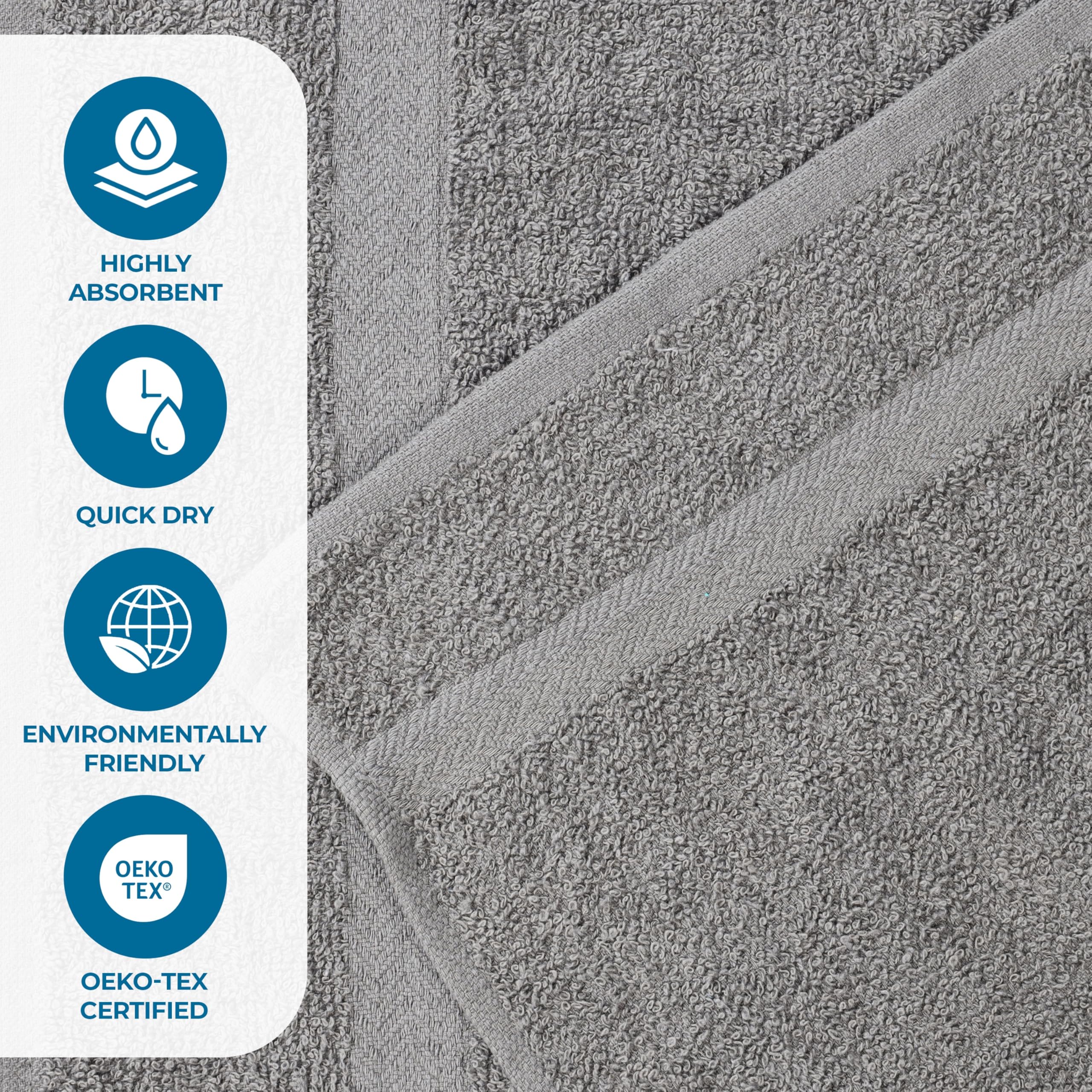 Superior Franklin, Set di asciugamani da bagno in cotone, confezione da 2 asciugamani oversize di peso medio per bagno, doccia, spa, piscina, resort, asciugatura rapida, elementi essenziali per la
