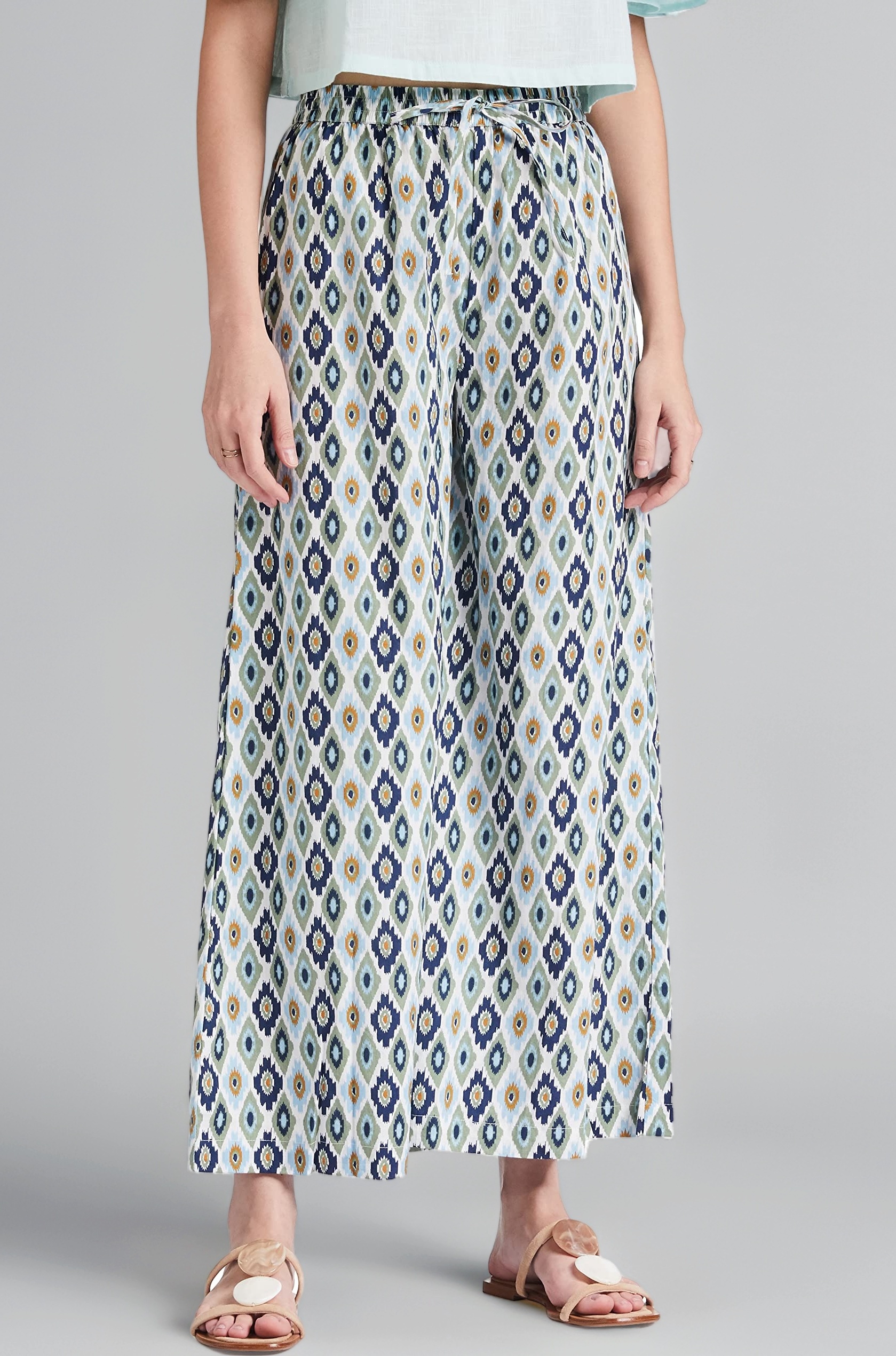 Women's Relaxed Cotton Flared Palazzo (Available in Plus Sizes)