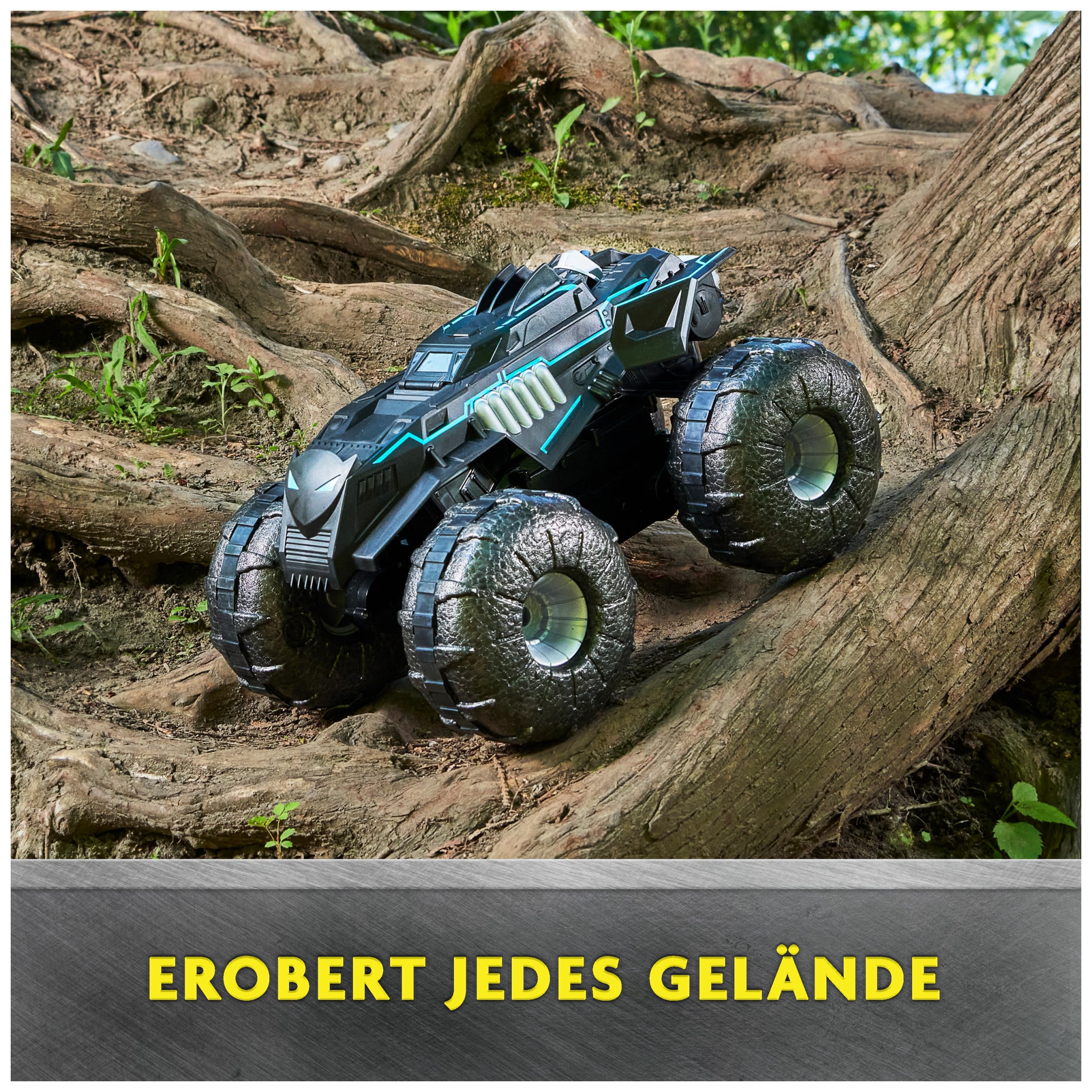 DC Batman All-Terrain Batmobile, ferngesteuertes Amphibienfahrzeug für Land und Wasser mit Platz für 1x 10cm Batman-Actionfigur