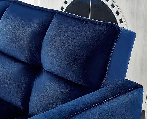 Miniatura 15 de Legend Vansen Futón convertible de terciopelo de 80 pulgadas, dos almohadas, sofá cama con 3 respaldos ajustables, sofá cama, área grande para