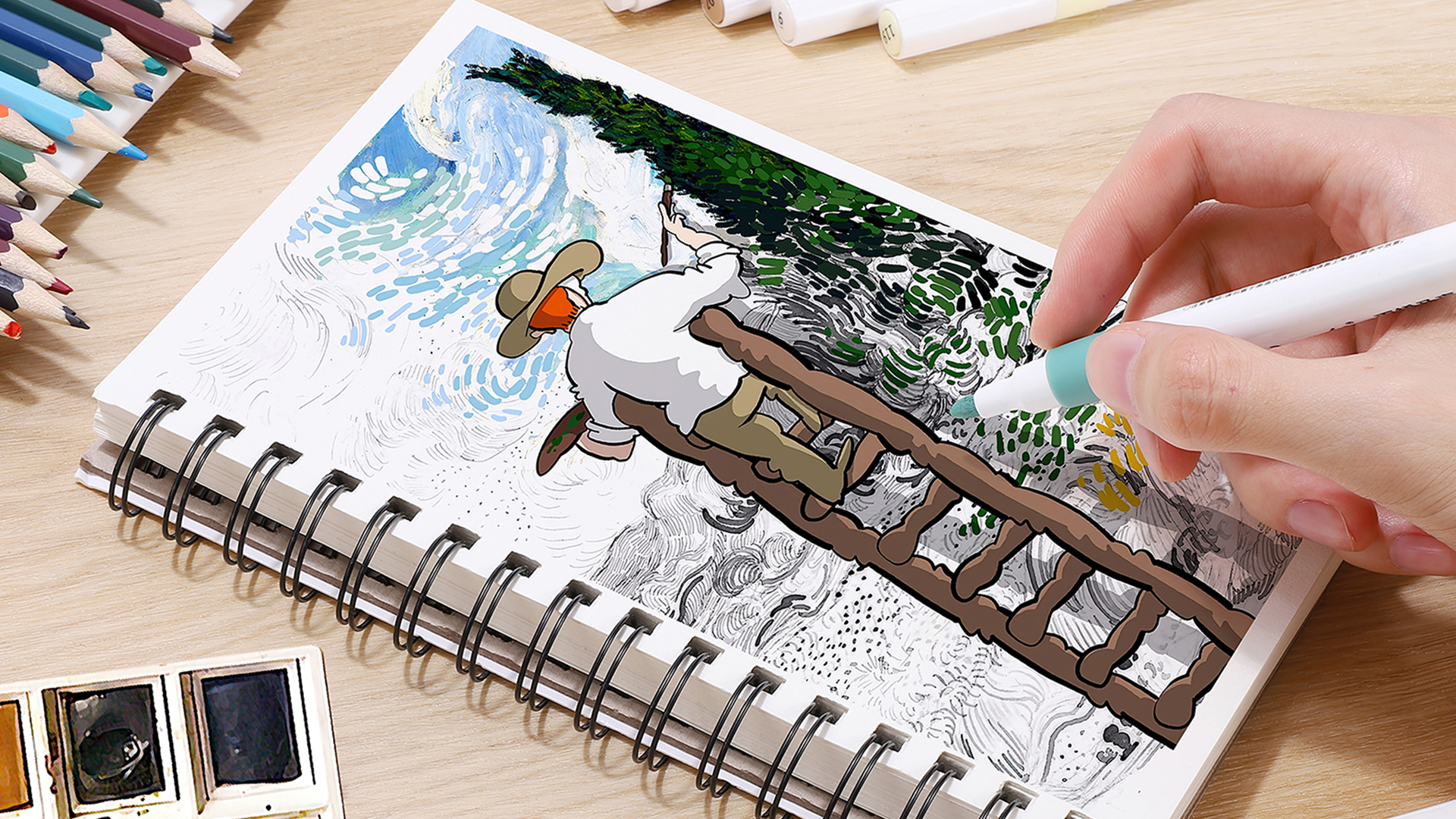 Amazon.com: 4 Pack Mixed Media Sketchbook, 5.5x8.5 inches Drawing