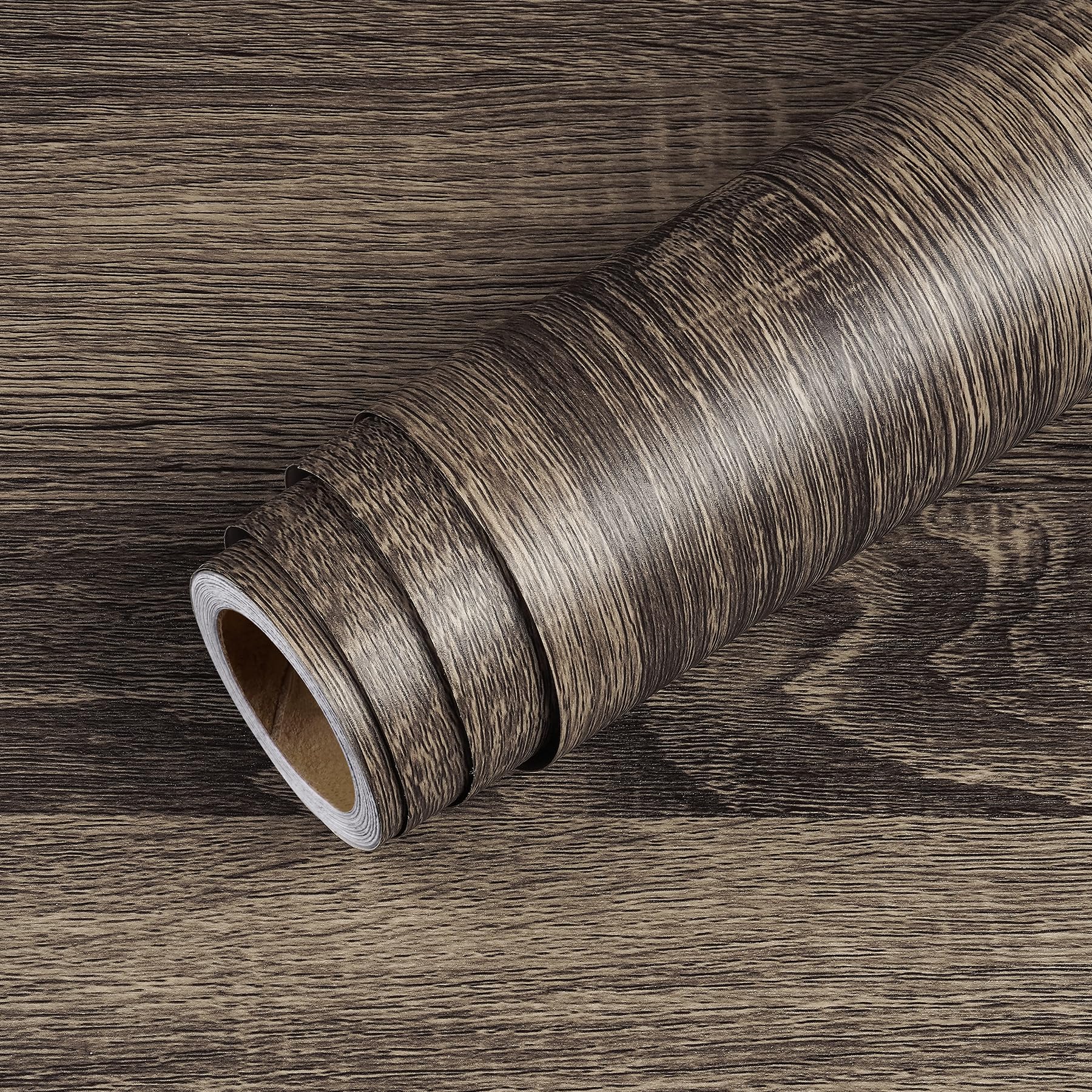 Carta Adesiva Per Mobili Effetto Legno - Noce Scuro 60cm X 5m, Pellicola Autoadesiva - Foto 10