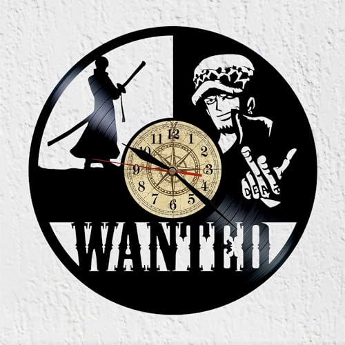 VINY WOODY The Surgeon of Death Wall Decoration Wanted Pirate of the Sea Blue Vinyl Record Clock Original Gift