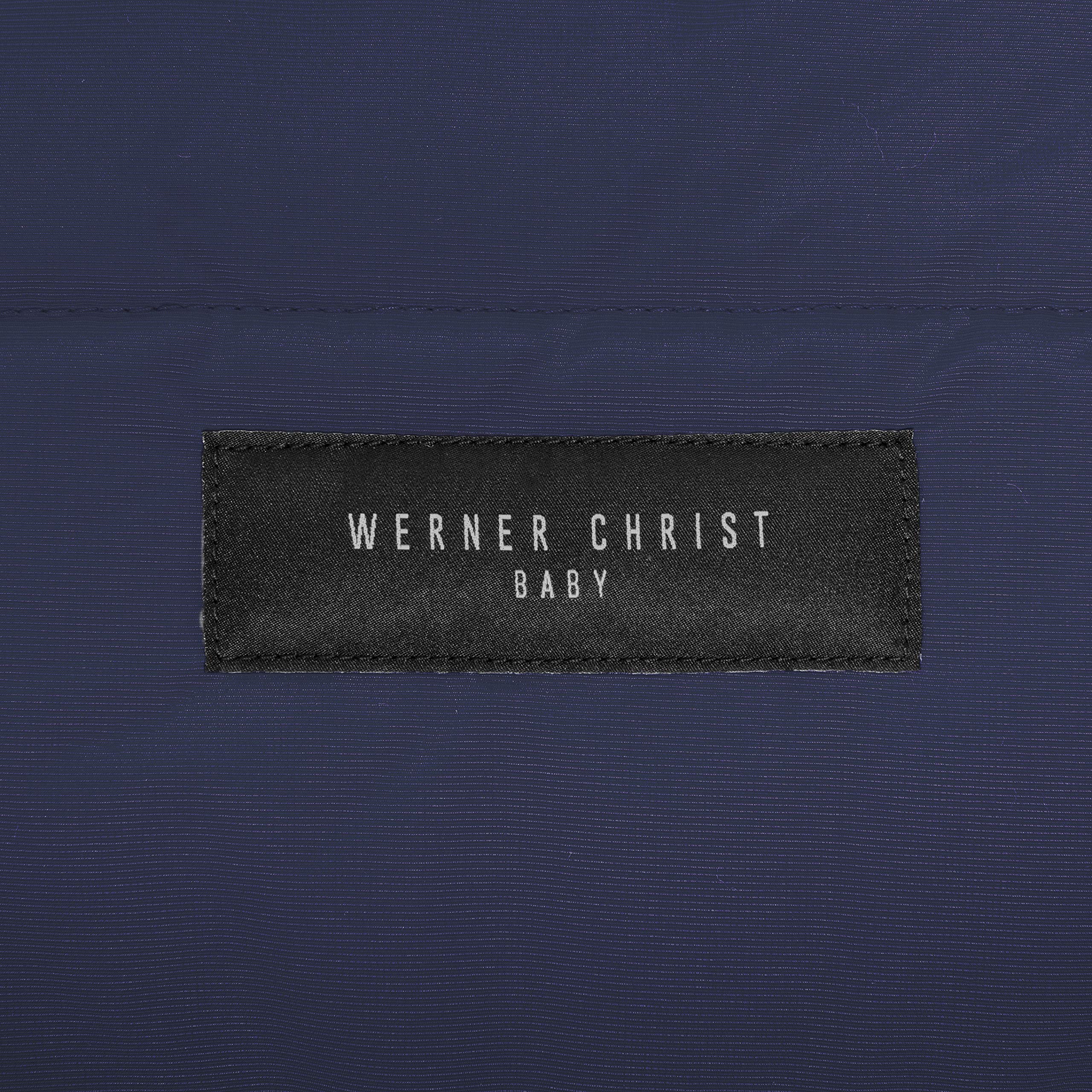 WERNER CHRIST BABY Lammfell-Fußsack FLIMS LUXE – vollfelliger Buggy, Kinderwagen-Fußsack (ab 6 bis 36 Mo.), medizinisches Fell, universal mit Langsschlitzen in Navy (dunkelblau)
