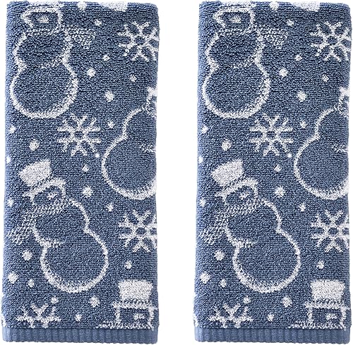 Vista 24 de SKL Home - Juego de toallas de mano Whistler a cuadros para invierno/Navidad, para baño, cocina, bar y regalo, 16 x 25 pulgadas, 2 unidades Whistler