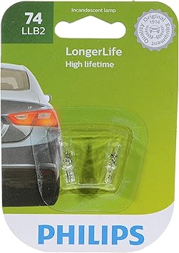 Philips - 74LLB2 74 LongerLife Miniature Bulb, 2 Pack 14V