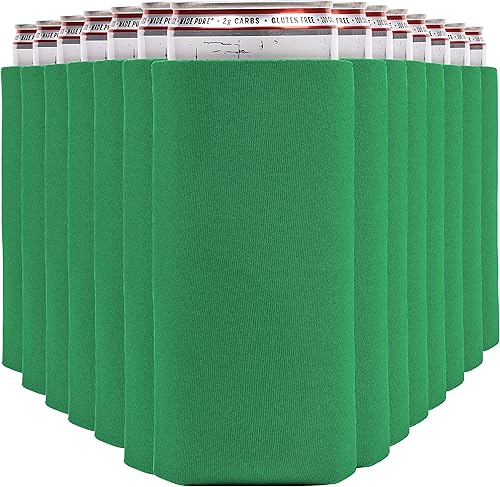 Miniatura 6 de Fundas delgadas para enfriar latas (paquete de 14) Soft Slim Can Koolie para seltzer de garras blancas y cerveza delgada, espacios en blanco HTV