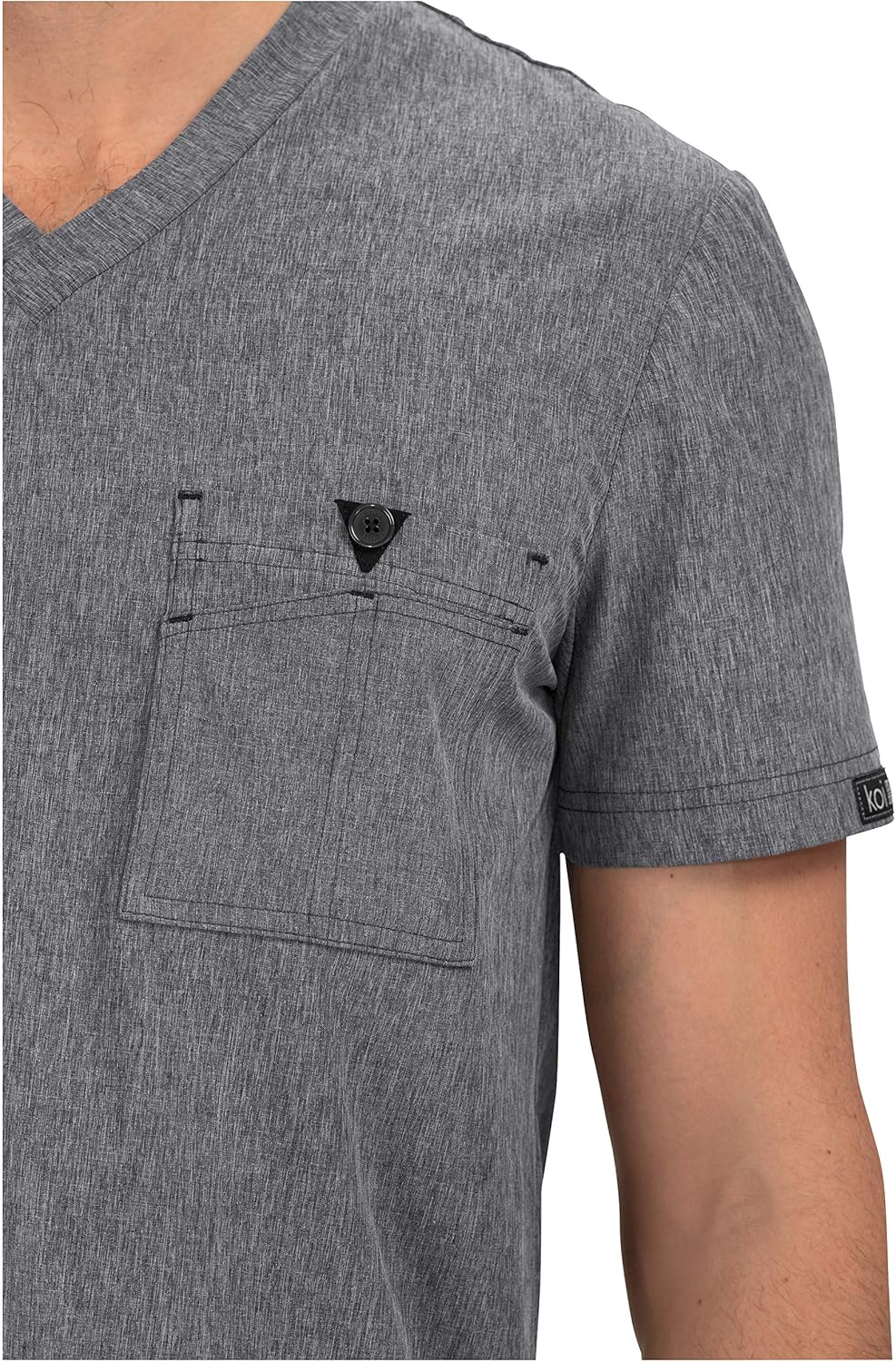 KOI Basics Bryan Men's 1-Pocket Tuck-in Scrub Top - Image 2