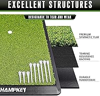 Vista 4 de CHAMPKEY Alfombrilla de golf de césped sintético de alta calidad Base de goma resistente Alfombrilla de práctica de golf Viene con 1 T de goma