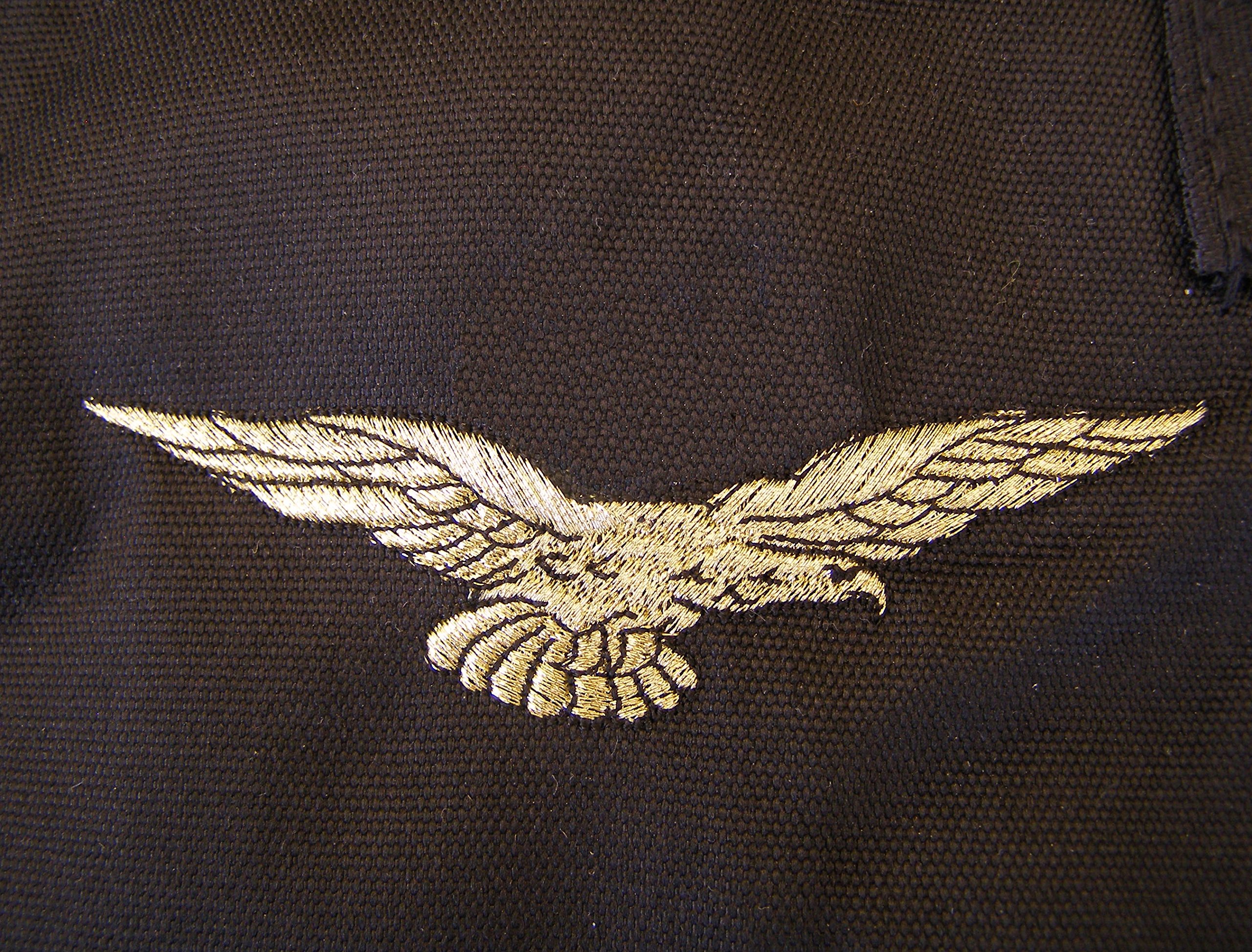 Borsa portacasco Nera da Volo Ricamata con Aquila Pilota Civile con Portachiavi Follow Me