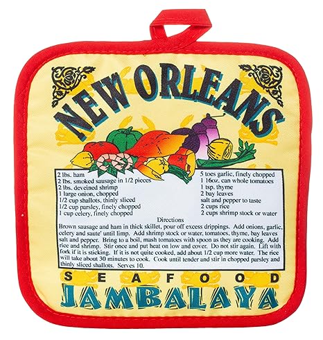 Artisan Owl Orleans Seafood Jambalaya Recipe Souvenir Pot Holder