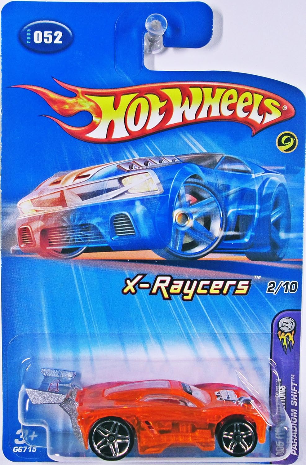 2005 First Editions X-Raycers #2 Paradigm Shift Orange PR-5 Wheels #2005-52 Collectible Collector Car Mattel Hot Wheels