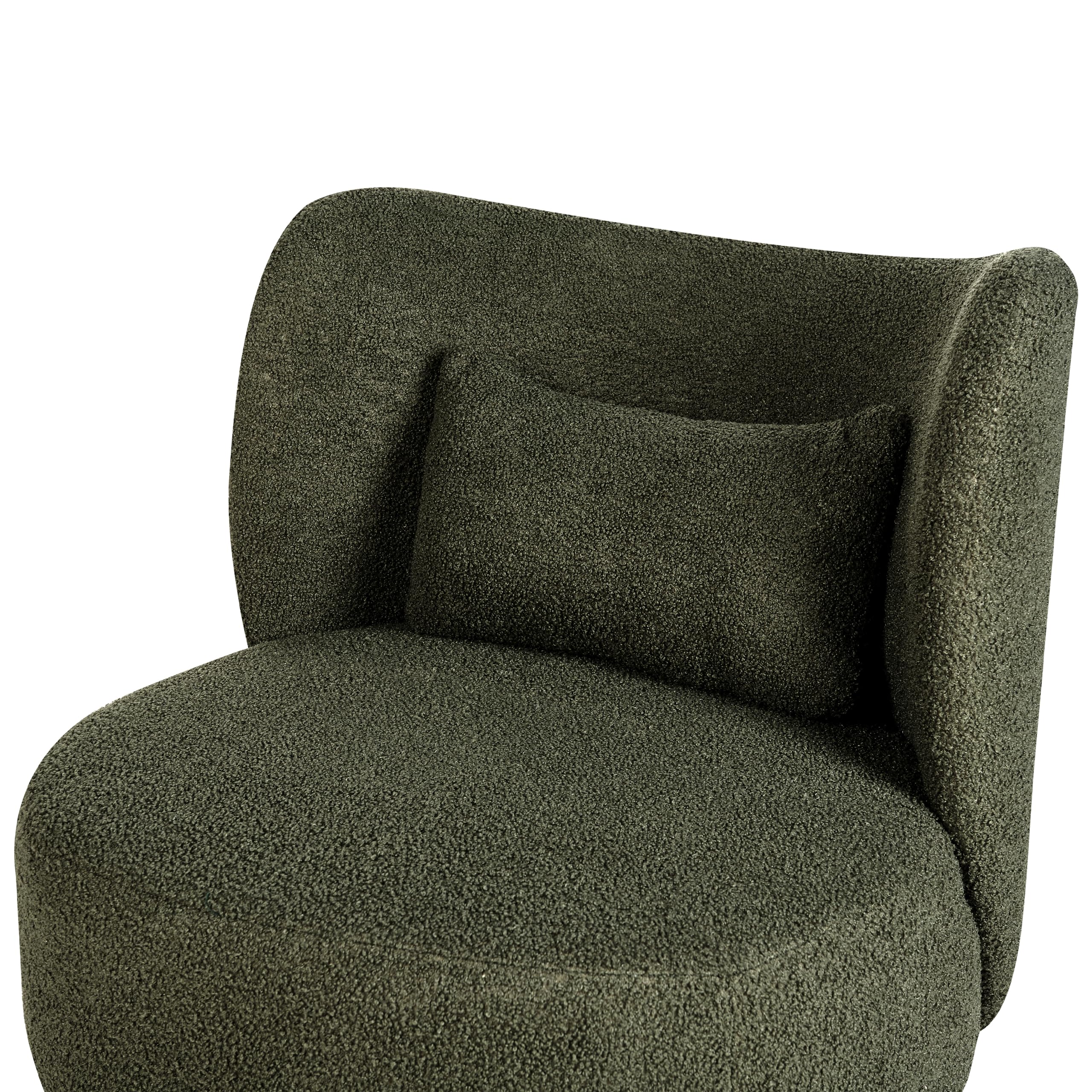 Beliani Wohnzimmer Sessel Gebogene Rückenlehne Glam Design Boucle Polsterung Schwarze Beine Dunkelgrün Otsby