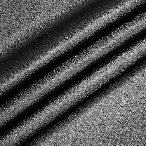 Miniatura 7 de Bujasso Cortinas opacas de jacquard negro con alzapaños, bolsillo para barra, pestaña trasera, aislamiento térmico, de lujo, para oscurecer la