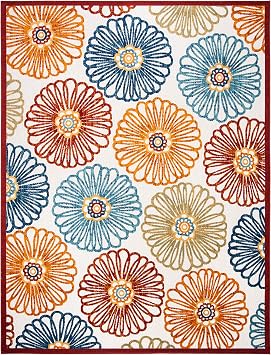 SAFAVIEH Washable Rug Outdoor Cabana Collection - 4' x 6', Cream & Red, Non-Shedding & Easy to Clean, Ideal for Patio, Backyard, Mudroom (CBN801A)