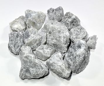 HQRP Blue Clacite Natural Rough 5PCs - Madagascar, Gemstone Stones Crystal Mineral Raw Specimen Sparkling Cabochon Rock Cabs for Cabbing