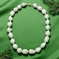 Vista 6 de Ross-Simons 12-15mm Cultured Baroque Pearl Necklace With 14kt Yellow Gold