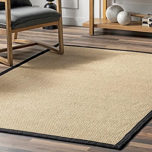 Miniatura 8 de nuLOOM Suki - Alfombra casual de hierba marina sintética para interiores y exteriores, 9 x 12 pies, color negro