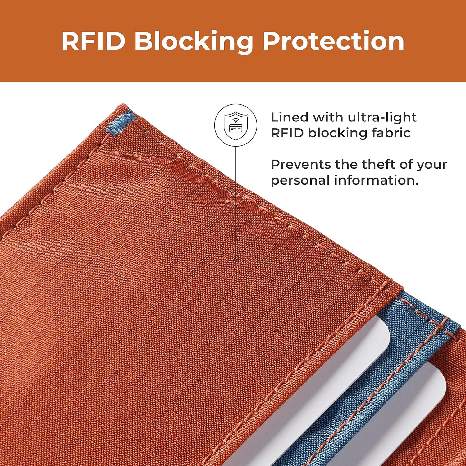 Allett Hybrid Card Wallet, Potters Clay | Nylon, RFID Blocking, Vertical Layout | Minimalist, Bifold, Card Holder, Water Resistant, Thin, Front Pocket | Holds 3-10+ Cards, Cash - Image 4