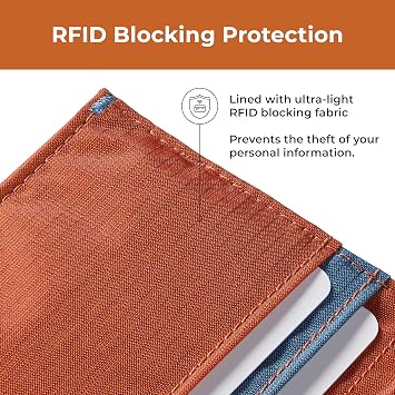 Allett Hybrid Card Wallet & Pen Bundle | Potters Clay, Nylon, RFID Blocking, Vertical Layout | Slim, Minimalist, Bifold, Card Holder, Water Resistant | Holds 3-10+ Cards, Cash | Stainless Steel Pen