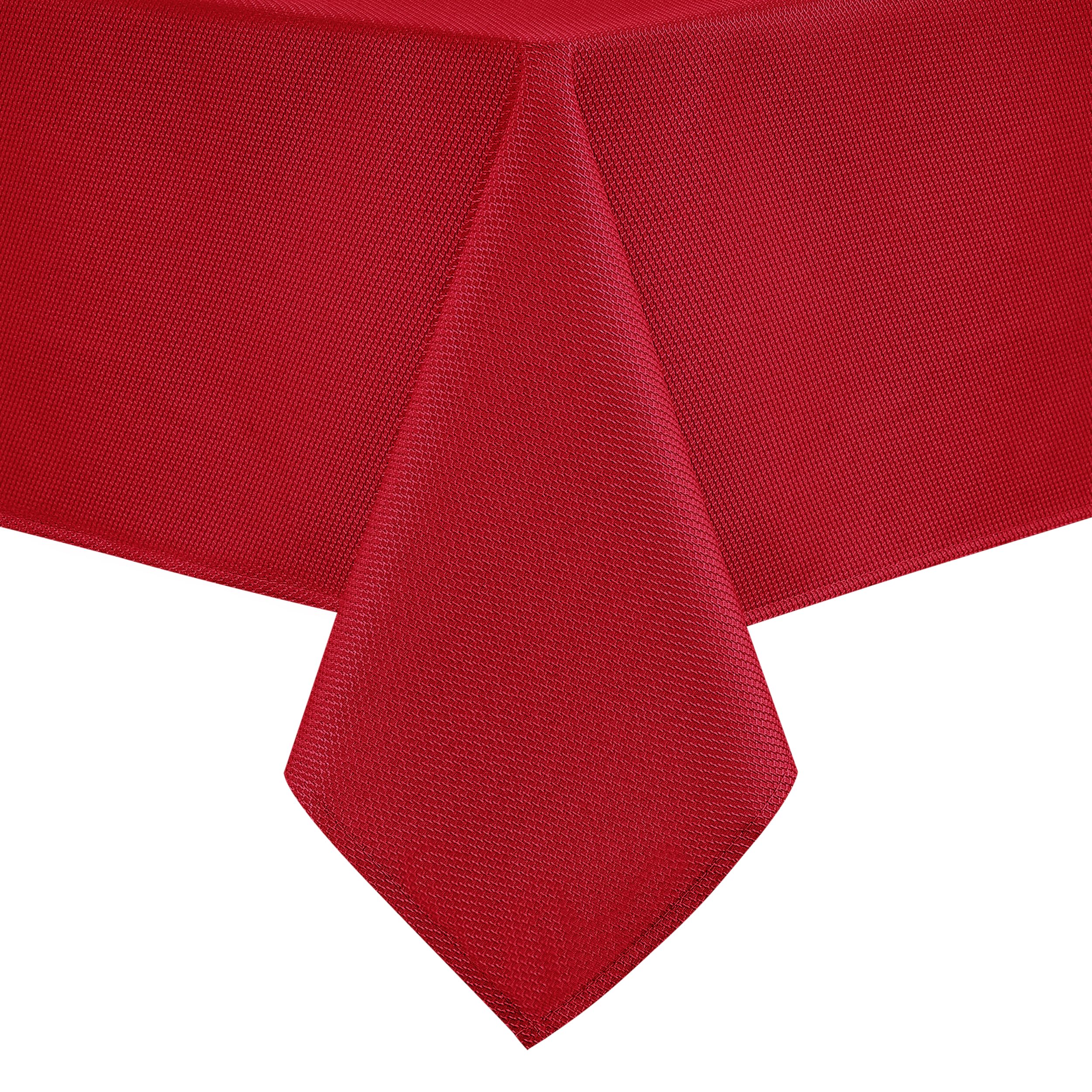 Hiasan Mantel rectangular texturizado, 137 x 274 cm, mantel rojo, impermeable, a prueba de derrames, resistente a las arrugas, resistente a la abrasión, mantel de poliéster para cocina, comedor,