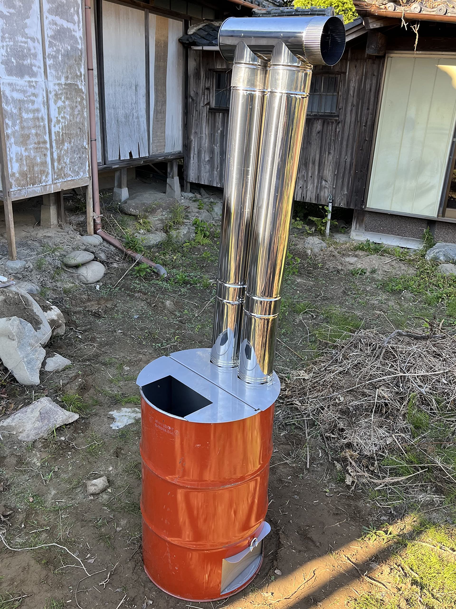 Amazon.co.jp: 無煙ドラム缶ロケット 焼却炉 | オプション (煙突トップ 