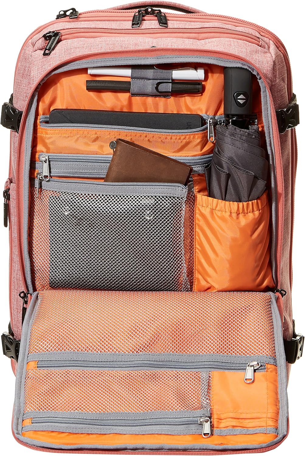  |  Basics Slim Carry On Laptop Travel Weekender Backpack - Salmon | Casual Daypacks