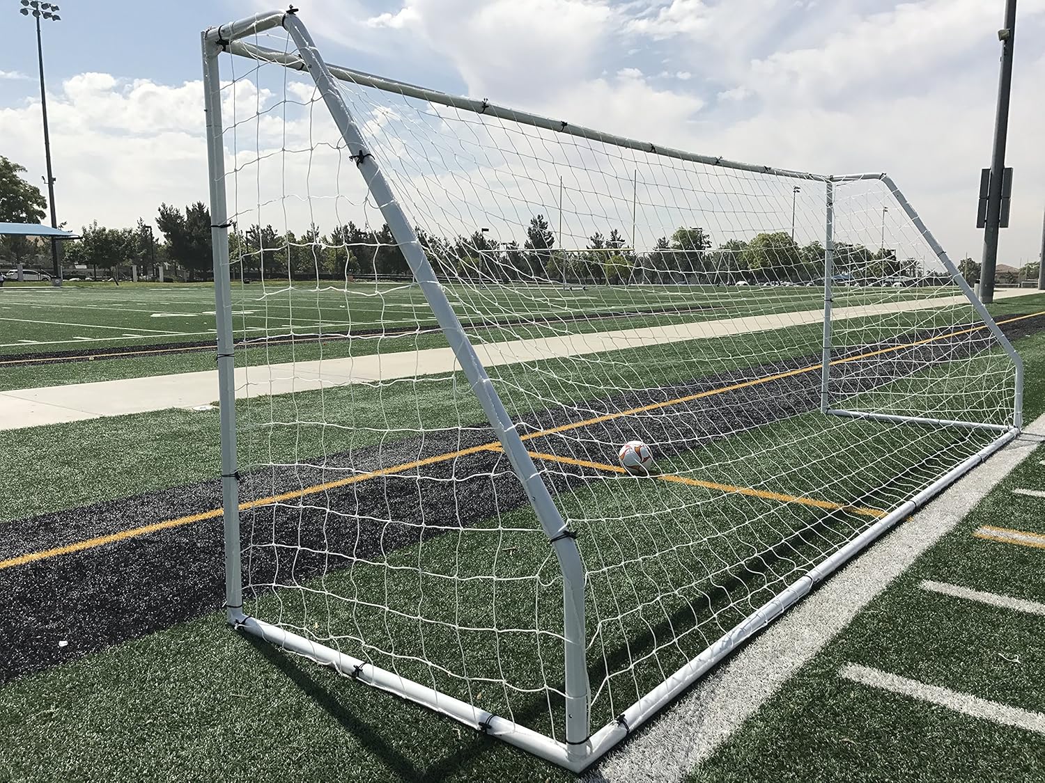 Vallerta® Match 24 X 8 FT. Official Regulation Size Soccer Goal. Strongest Heavy Duty 2" Diameter Rust & Corrosion Resistant Steel Frame w/Durable Weatherproof 4mm Net.