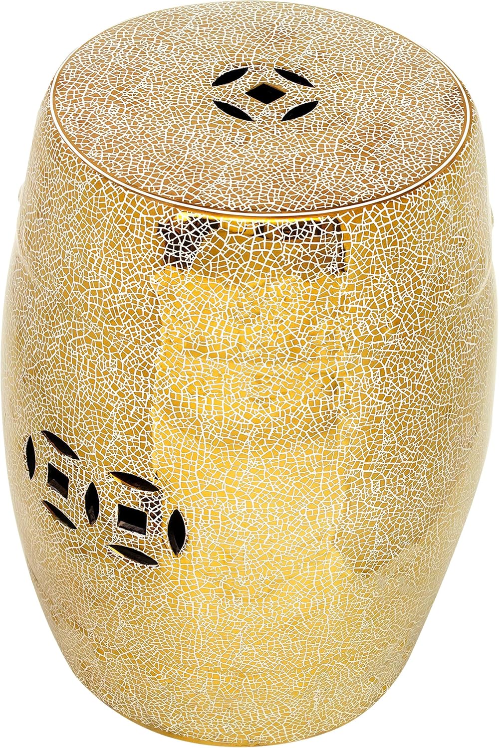 Red Lantern 18" Gold Crackle Garden Stool