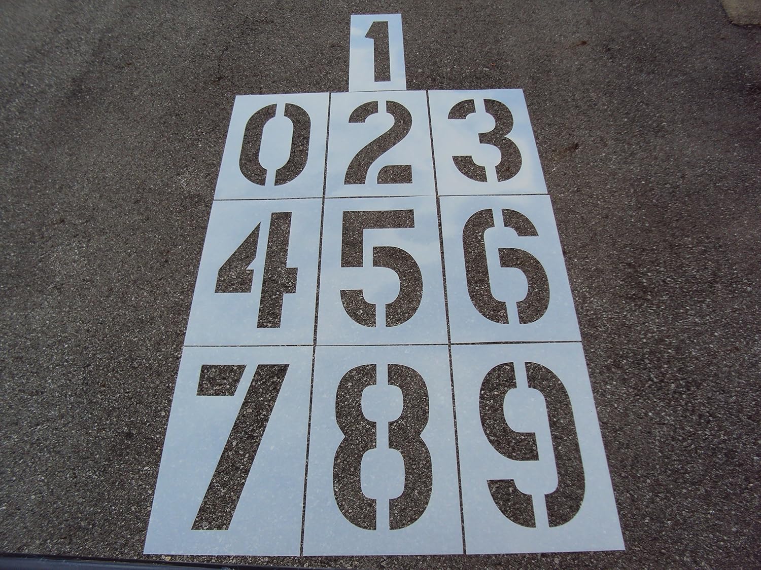 24 Number Stencils. 12 Wide. (Not 9 Wide) Easy to See from a Distance, Driving. by American Striping.