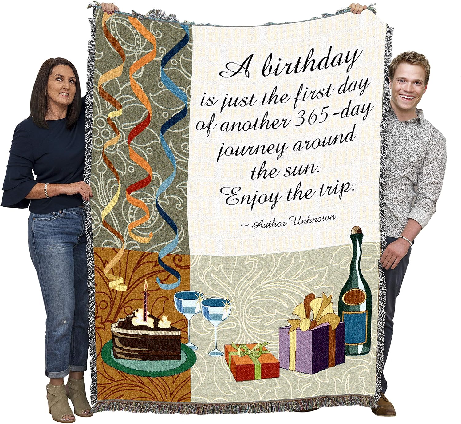 Pure Country Weavers Your Birthday Blanket - Celebration Gift Tapestry Throw Woven from Cotton - Made in the USA (72x54)