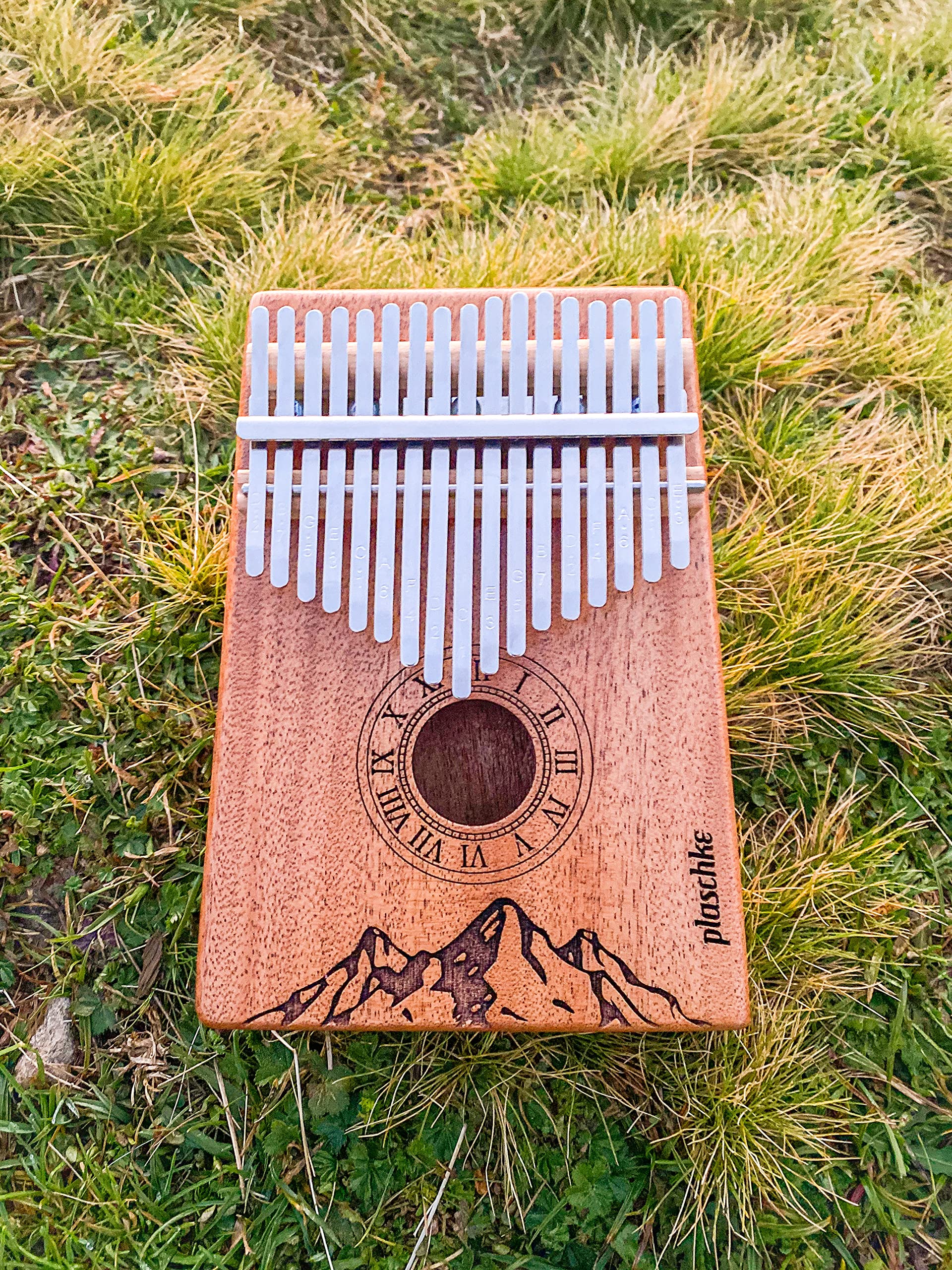 Alp-Gold Kalimba, 17 Keys, Daumenklavier, Finger Piano, Mbira, mit Tasche. Aus Südtirol